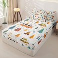 thumbnail image 2 of Homewish Kids Happy Camping Zipper Twin Comforter Sets with Fitted Sheet and 2 Pillowcases, Rustic Adventure Theme Zipper Bedding Set, Gray Reversible, 4-Piece, 2 of 6