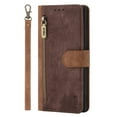 thumbnail image 2 of for iPhone 13 Pro Case Wallet with Card Slot Premium Soft PU Leather Zipper Flip Folio Wallet with Wrist Strap Kickstand Protective for iPhone 13 Pro 6.1 inch Wallet Case - Brown, 2 of 12