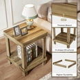 thumbnail image 4 of Tribesigns 2-Tier Square End Table Set of 2, Brown Wooden Side Table with 2 Storage Shelves, 4 of 8