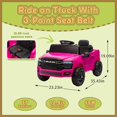 thumbnail image 2 of Track Seven 12V Ride on Car, Licensed Dodge RAM 3500 Ride On Truck with Remote Control, Rear Shock Suspension, LED Headlights, Low Battery Alarm, Bluetooth, Music, Ride on Toy for Kids Aged 3+, Pink, 2 of 9