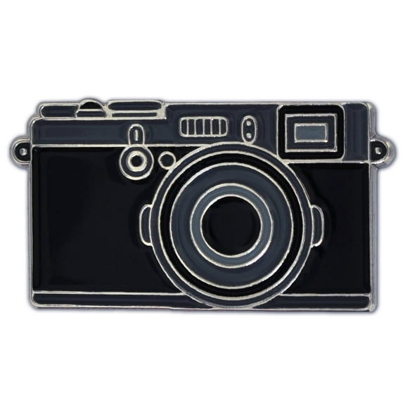 PinMart PinMart's Trendy Black Camera Photography Lover Enamel Lapel Pin - Nickel Plated Enamel, Single or Bulk Pack