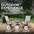 thumbnail image 3 of Four Seasons Courtyard Palermo 3 Piece Aluminum Bistro Chair and Table Set, 3 of 9
