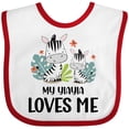 thumbnail image 3 of Inktastic Zebra My Yiayia Loves Me Boys or Girls Baby Bib, 3 of 4