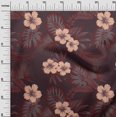 thumbnail image 3 of oneOone Viscose Jersey Maroon Fabric Tropical Flower Craft Projects Decor Fabric Printed By The Yard 60 Inch Wide, 3 of 4
