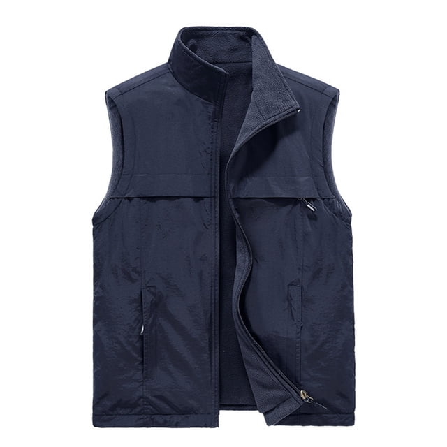 SBYOJLPB Jackets for Men Design Men'S Thin Workwear Solid Color Stand Collar Sleeveless Jacket Tank tops