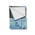 thumbnail image 2 of Airport Soft Flannel Fleece Throw Blanket, Planes and Flight Board with Silhouette of Passenger People Terminal Cartoon, Cozy Plush for Indoor and Outdoor Use, 70" x 90", Multicolor, by Ambesonne, 2 of 5