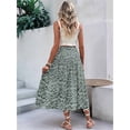 thumbnail image 6 of Women'S Print Long Skirts High Waist Split A Line Full Length Maxi Skirt Green S, 6 of 10