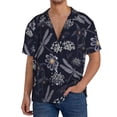 thumbnail image 1 of Balery Wildflowers And Dragonflies Camisa Casual de Manga Corta con Botones para Hombre, Texturizada, Estilo Cubano, para Playa, Verano-Small, 1 of 5