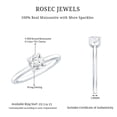 thumbnail image 5 of Rosec Jewels Certified Moissanite Promise Ring for Women - 6 mm Round Moissanite Solitaire Ring (D-VS1 Quality) - Ready to Gift, 10K White Gold, US 12.50, 5 of 8