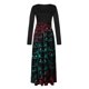 thumbnail image 5 of ICHUANYI Clearance Women's Fashion Printed Long Sleeve Round-neck Pullover Patchwork Dress(Black, S) ICHUANYI WER2023081511201, 5 of 5