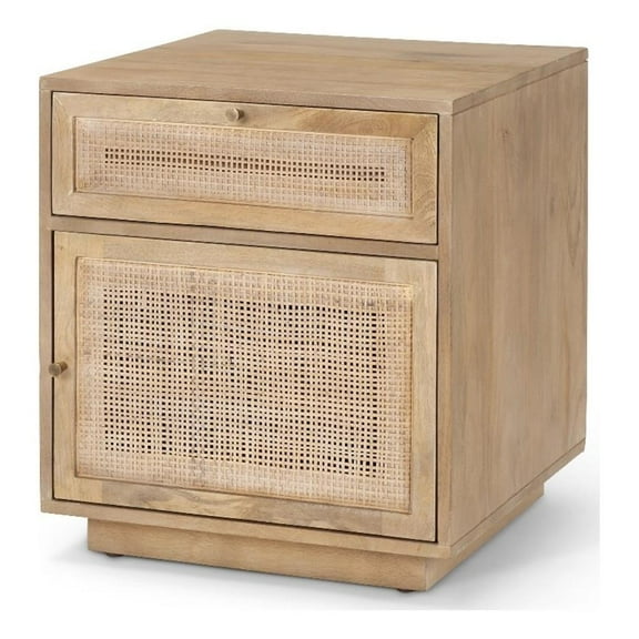 Grier Light Brown Wood w/ Cane End Table
