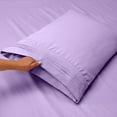 thumbnail image 3 of Split King Size Sheet Set, Hotel Luxury Bed Sheets, Extra Soft, Deep Pockets, Bamboo Derived Rayon, Breathable and Cooling Sheets, Wrinkle Free-Lavender, 3 of 5