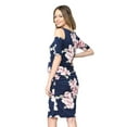 thumbnail image 2 of LaClef Women's Cold Shoulder Maternity Midi Dress, 2 of 3