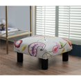 thumbnail image 2 of Jules Square Accent Footstool Ottoman Off White Floral, 2 of 14