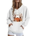 thumbnail image 5 of Halloween Hoodies for Women Long Sleeve Funny Pullover Sweatshirts with Pockets Loose Casual Graphic Sweater Tops Black, XL, 5 of 5