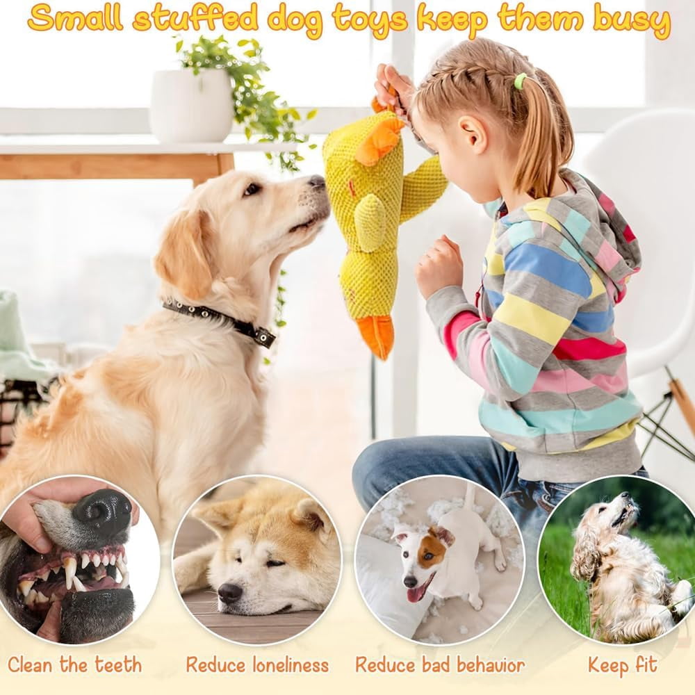 Interactive Plush Duck Dog Toy with Quack Sound, Soft Stuffed Play Toy for Small, Medium and Large Dogs