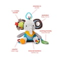 thumbnail image 2 of Skip Hop Bandana Buddies Baby Activity and Teething Toy with Multi-Sensory Rattle and Textures, Elephant, 2 of 5
