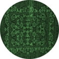 thumbnail image 1 of Ahgly Company Indoor Round Abstract Emerald Green Modern Area Rugs, 3' Round, 1 of 4