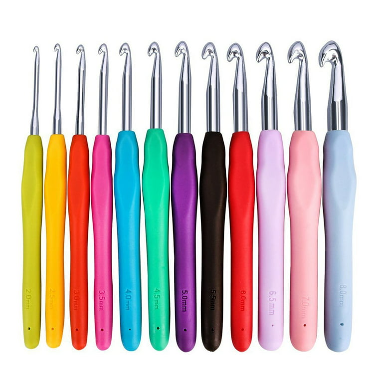 12 EXTRA LONG CROCHET HOOKS WITH ERGONOMIC HANDLES FOR EXTREME