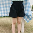 thumbnail image 2 of FRSASU Toddler Girl Shorts Summer Cotton Linen Fashion Solid Color Cute Summer Leisure Pants Shorts Black 2 Years, 2 of 5