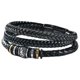 thumbnail image 2 of Pulsera de cuero trenzado para hombre con adornos de acero inoxidable brillar Electrónica, 2 of 3