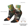 thumbnail image 6 of Fuzoiu Colorful Flower Meditating Hamster Print Adult Socks, Crew Moisture-wicking Socks, Unisex Cushion Crew Socks,Casual Sports Ankle Socks, 6 of 7