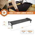 thumbnail image 6 of Disc-O-Bed Single Cot, Portable Sleep Solution for Tents & Cabins, Black, Large, 6 of 12