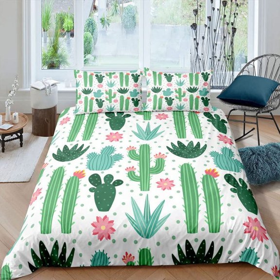 Bed Sheet Set Succulents Bedding Set Green Plant Tropical Botanical Comforter Cover Quilt Cover fo