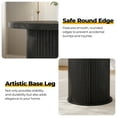 thumbnail image 6 of 36" Tall Round Bar Table, Black Tambour Dining Table with Three-Layer Storage Shelf for Balcony, Kitchen, Living room, 6 of 8