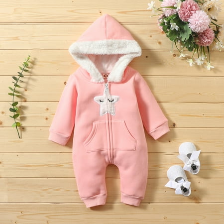 

THE WILD Toddler Girls Winter Warm Thick Romper Jumpsuit Hooded Coats Outfits