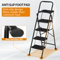 thumbnail image 5 of ZENY 4 Step Ladder Folding Step Stool with Tool Tray Wide Non-Slip Pedal, Black, 5 of 10