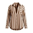 thumbnail image 4 of Guluxicc Women's Striped Shirts with Pocket Loose Long Sleeve V Neck Beach Tops for Summer Vacation Outfits, 4 of 6
