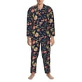 thumbnail image 3 of Fotbe Flower Pattern Long Sleeve Pajama Set for Men,Sleepwear Set,2-piece Loungewear Set,Soft PJs Comfy Nightwear with Pockets-XX-Large, 3 of 7