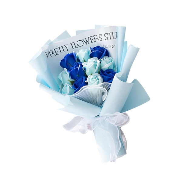 Ramo de flores de Jabon Sunnimix rosas artificiales Regalo de cumpleaños azul