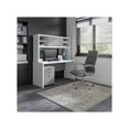 thumbnail image 2 of Bush Business Furniture Echo Credenza Desk with Hutch and Mobile File Cabinet Pure White/Modern Gray, 2 of 7