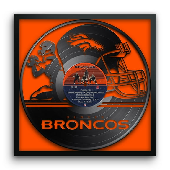 Denver Broncos Framed 13" x 13" Vinyl Record Art Print