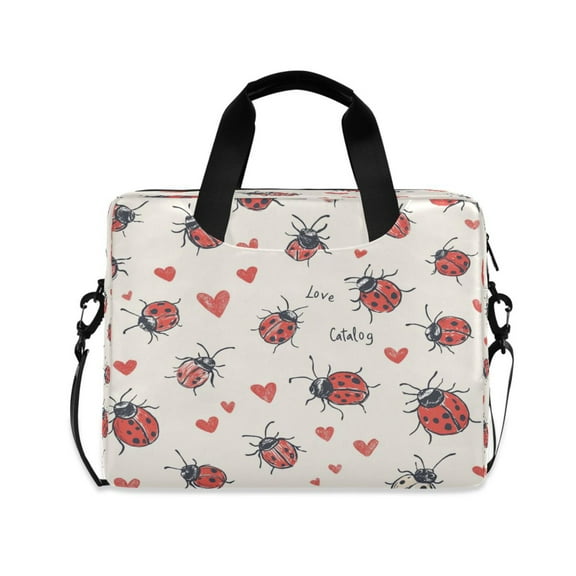 16inch Laptop Briefcase, Business Laptop Bag with Detachable Strap & Padded Compartment, Water-Resistant Polyester,Ladybugs