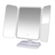 thumbnail image 1 of -Espejo de maquillaje plegable con luz LED, espejo de maquillaje para dormitorio, espejo de maquillaje inteligente, espejo con luz de relleno, blanco, blanco, 1 of 5