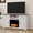 Fireplace-White, variant on CBJCBJ 60.23" Farmhouse TV Console , 33" Tall Entertainment Center | Up to 65" & Larger TVs | Adjustable Shelf | 3 Drawers & Sliding Barn Doors(BROWN)