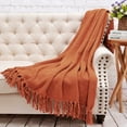 thumbnail image 4 of Home Soft Things Reversible Tweed Throw Blanket, Super Soft & Cozy - Rust, 60x80", 4 of 8