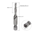 thumbnail image 2 of Uxcell M4 x 0.7 Uncoated High Speed Steel 4341 Combination Drill Tap Bit, 2 of 6