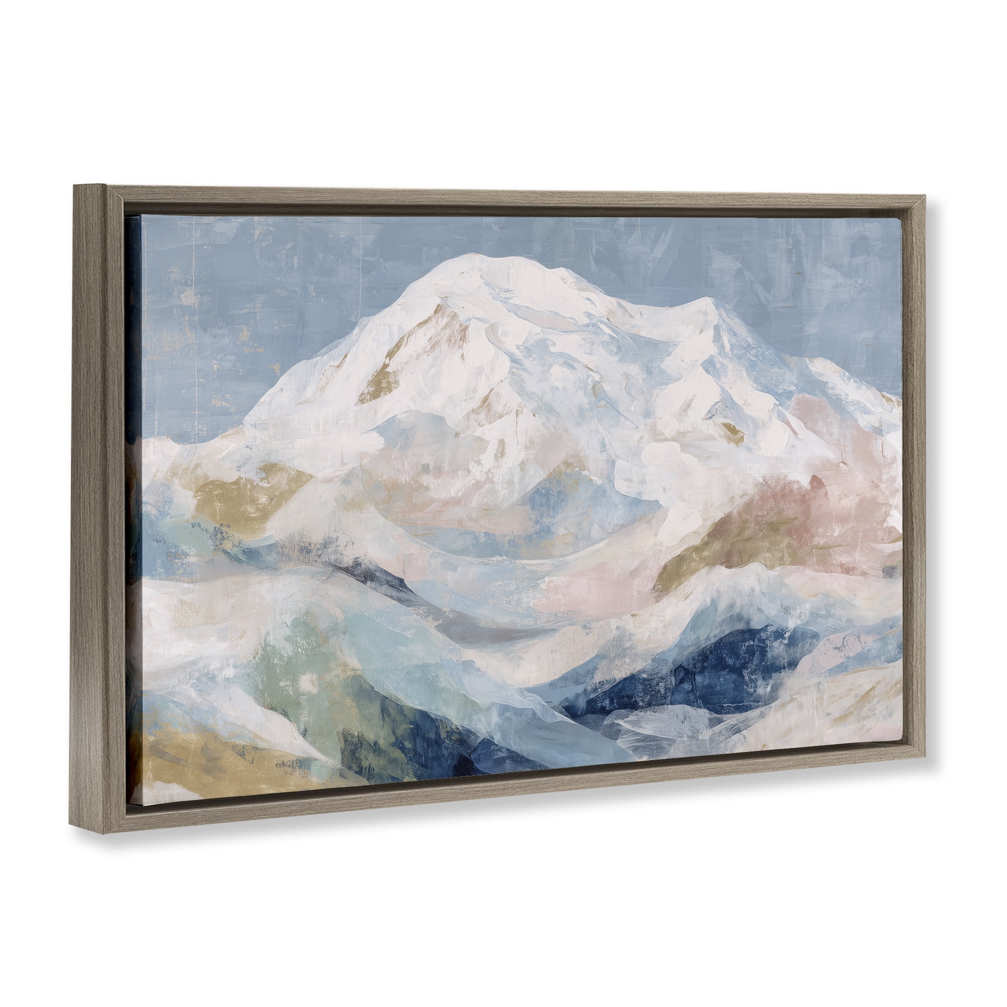 Stupell Industries Icy Mountain Range at Dusk Brown Framed Floater Canvas Wall Art, design by Chromatic Storm Studio