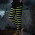 thumbnail image 6 of QLEICOM Halloween Striped Tights for Women, Witches Striped Costume Funny Printed Leggings for Halloween Cosplay Party, Thanksgiving High Waist Tight Pants, Peach Hip Yoga Stretch Pants, 6 of 8
