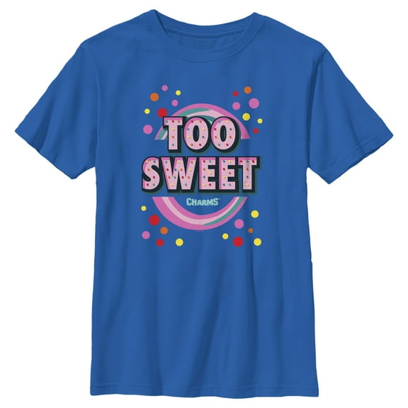 Boy's Blow Pop Too Sweet Graphic Tee Royal Blue Large