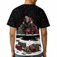 thumbnail image 4 of Men's Christmas T Shirt, 3D All Over Print Santa Claus Graphic Tee, Funny Holiday Short Sleeve Crew Neck Top for Men, Soft Stretchy 88% Polyester 12% Spandex, S-4XL, 4 of 7