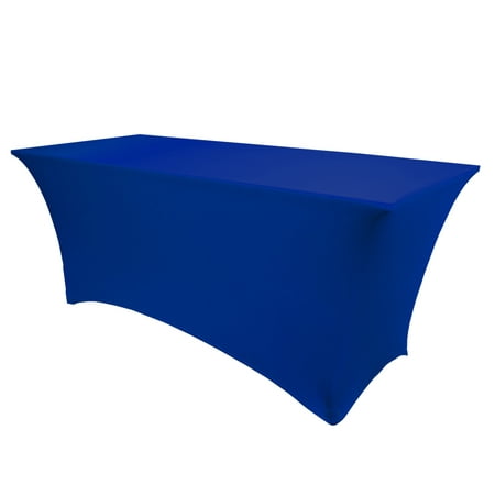 

Ultimate Textile (2 Pack) 5 ft. Fitted Spandex Table Cover - for 30 x 60-Inch Banquet and Folding Rectangular Tables 36 H Royal Blue