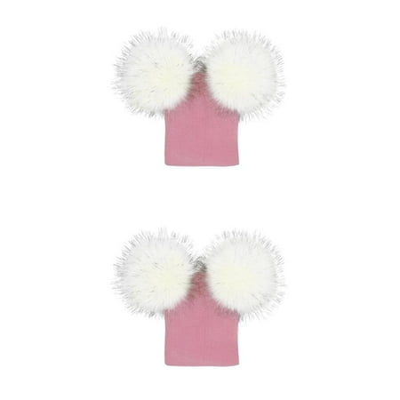 

2pcs Baby Girls Boys Double Pompom Hat Crochet Knitted Winter Warm Faux Fur Ball Hat Beanie Bonnet