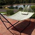 thumbnail image 2 of Sunnydaze Polyester Quilted Hammock Pad and Pillow with Modern Pattern - Khaki Stripe, 2 of 10