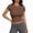Brown Tops, variant on CUSTG Women Casual Shirts Summer Solid Color Short Sleeve Slim O-Neck T Shirt Athletic Training Tops Classic T-Shirt