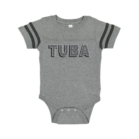 

Inktastic Tuba Gray Patterned Text Gift Baby Boy or Baby Girl Bodysuit